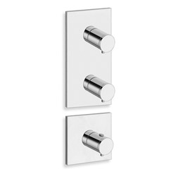 FACADE EXTERNE TRIVERDE 2 SORTIES POUR MECANISME PD70200 CHROME