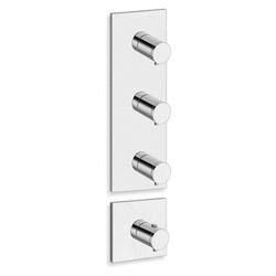 FACADE EXTERNE TRIVERDE 3 SORTIES POUR MECANISME PD70300 CHROME