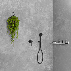 PACK MITIGEUR DOUCHE ENCASTRE TIGE 6 CM PMR BLACK MAT