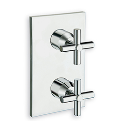$DOUCHE FACADE LAITON ENCASTREE EXECUTIVE THERMO 2 SORTIES CHROME