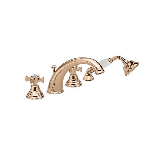 #BAIN/DOUCHE CHAMBORD 4 TROUS SUR GORGE OR ROSE***/FIN
