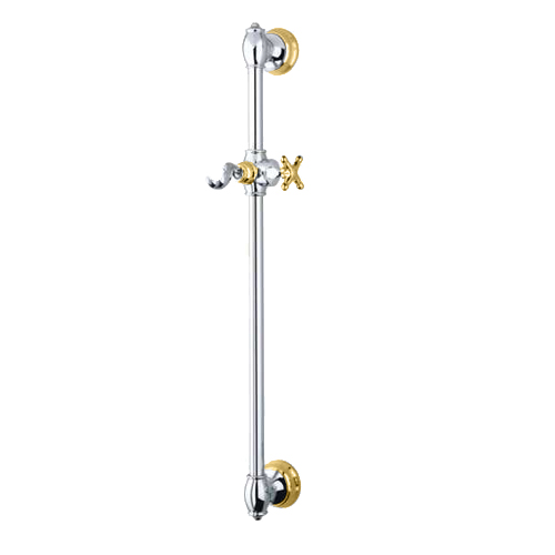 BARRE DE DOUCHE CHARLESTON RETRO SEULE D20 H60 CM CHROME/OR***FIN DEF