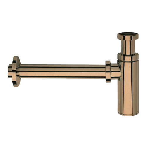 #SIPHON LAVABO DROIT LUXE LAITON DESIGN 35 CM OR ROSE BROSSE***/34P