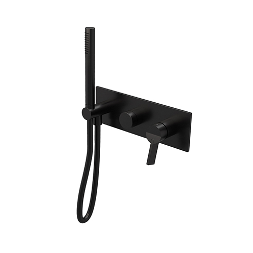FACADE MITIGEUR BAIN DOUCHE 2 SORTIES PIEGA CHROME NOIR BROSSE PVD