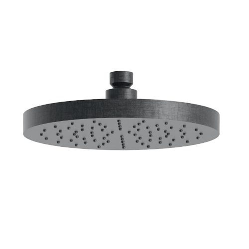 POMME DE DOUCHE LAITON RONDE D 19 CM CHROME NOIR BROSSE