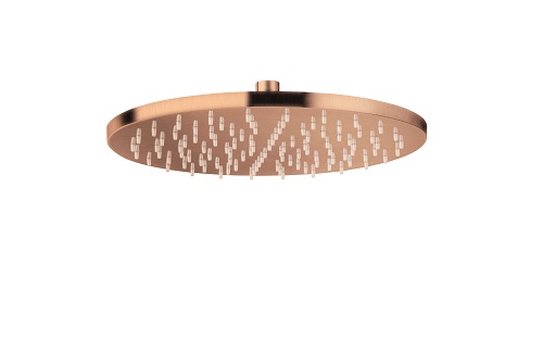 #POMME DE DOUCHE RONDE DIAMETRE 30 LAITON OR ROSE BROSSE***/34P