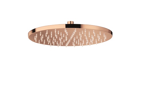 #POMME DE DOUCHE RONDE DIAMETRE 30 LAITON OR ROSE