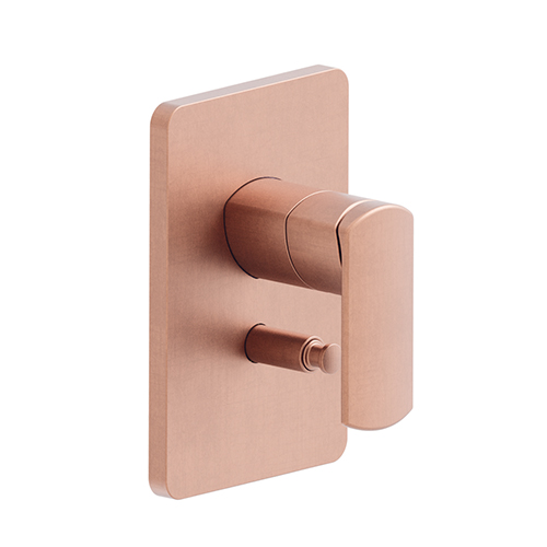 FACADE LAITON MITIGEUR DOUCHE PROFILO 2 SORTIES OR ROSE BROSSE