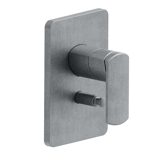 FACADE LAITON MITIGEUR DOUCHE PROFILO 2 SORTIES METAL BROSSE