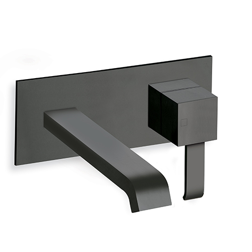 LAVABO MURAL QUADRI AVEC PLAQUE SAILLIE 225 CM BLACK MAT EX QM278