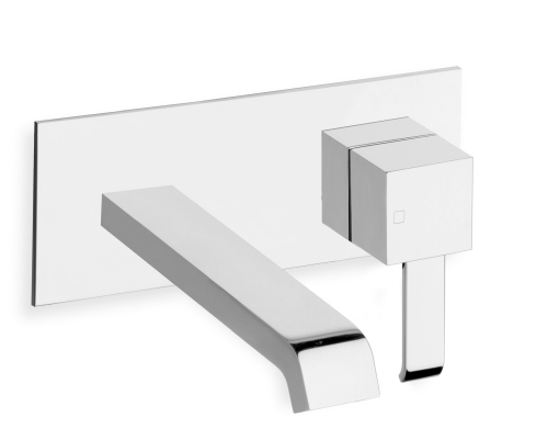 LAVABO MURAL QUADRI AVEC PLAQUE SAILLIE 18 CM CHROME***QM256