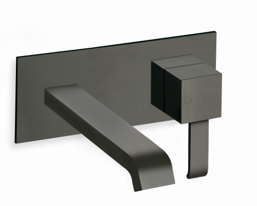 #LAVABO MURAL QUADRI AVEC PLAQUE SAILLIE 225 CM NOIR***QM258