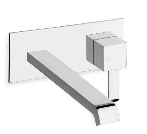 LAVABO MURAL QUADRI AVEC PLAQUE SAILLIE 225 CM CHROME***QM258