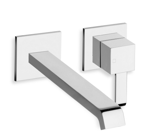 #LAVABO MURAL QUADRI 2 TROUS SAILLIE 225 CM CHROME *** QM259
