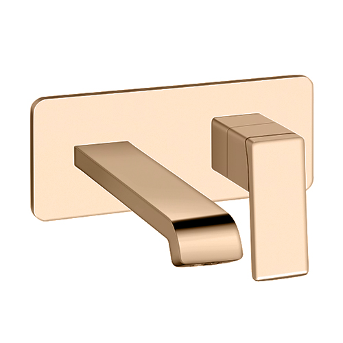 #LAVABO MURAL QUADRI S AVEC PLAQUE SAILLIE 18 CM OR ROSE EX QS266