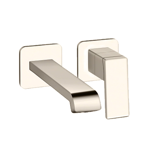 #LAVABO MURAL REGULAR QUADRI S 2 TROUS BEC 18 CM METAL BRIL***QS257