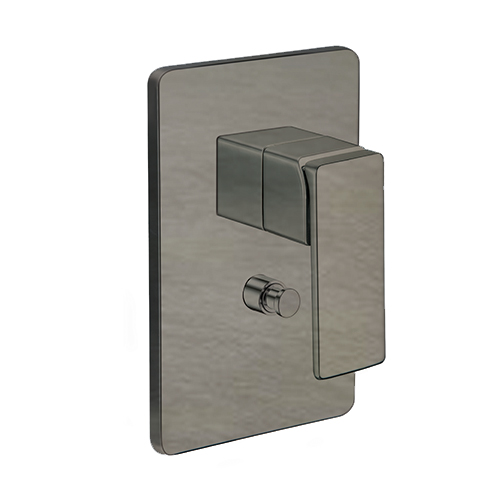 #FACADE LAITON MITIGEUR DOUCHE QUADRI S 2 SORTIES METAL BROSSE