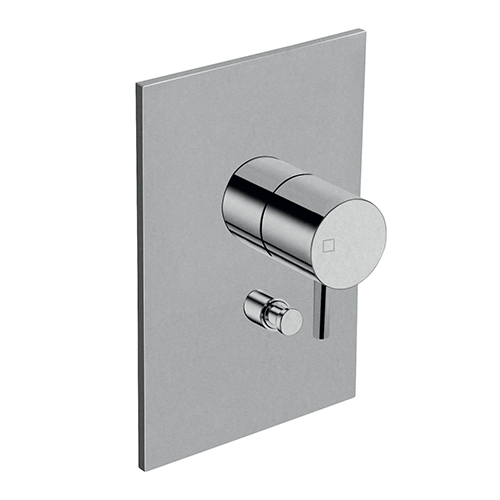 FACADE LAITON MITIGEUR DOUCHE TRIVERDE 2 SORTIES METAL BROSSE