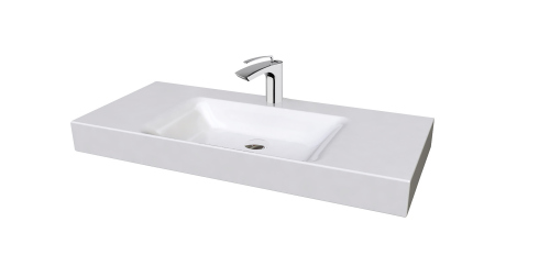 LAVABO CERAMIQUE CENTO A POSER OU A SUSPENDRE 100-45 CM BLANC 