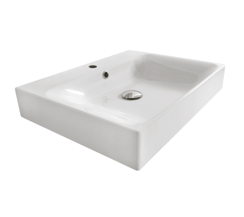 LAVABO CERAMIQUE CENTO A POSER OU A SUSPENDRE 50-45 CM BLANC BRILLAN