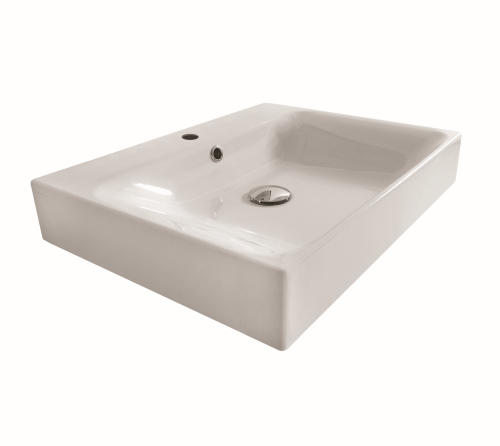 LAVABO CERAMIQUE CENTO A POSER OU A SUSPENDRE 70-45 CM BLANC BRILLANT