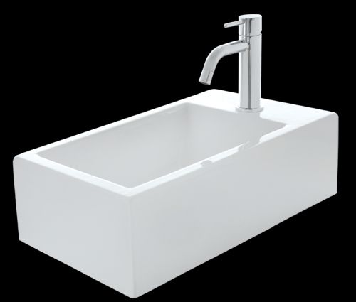 LAVE MAINS CERAMIQUE HOX MINI L 45 X P 25 X H 13 CM BLANC MAT