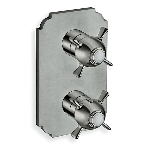 FACADE EXTERNE CHAMBORD LAITON THERMOSTATIQUE 2 SORTIES METAL BROSSE