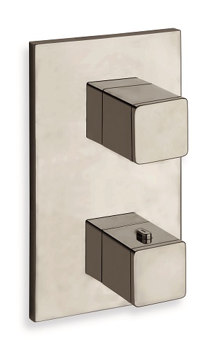 #FACADE EXTERNE QUADRI LAITON THERM 2 SORTIES METAL BRILLANT