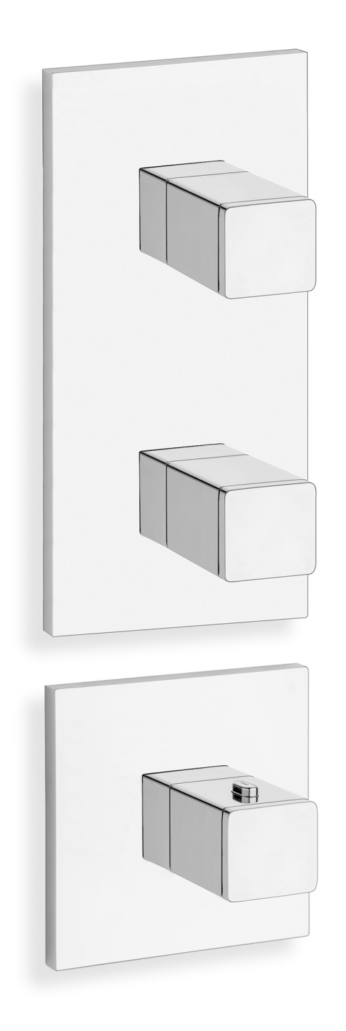 FACADE EXTERNE QUADRI 2 SORTIES POUR MECANISME PD70200 CHROME