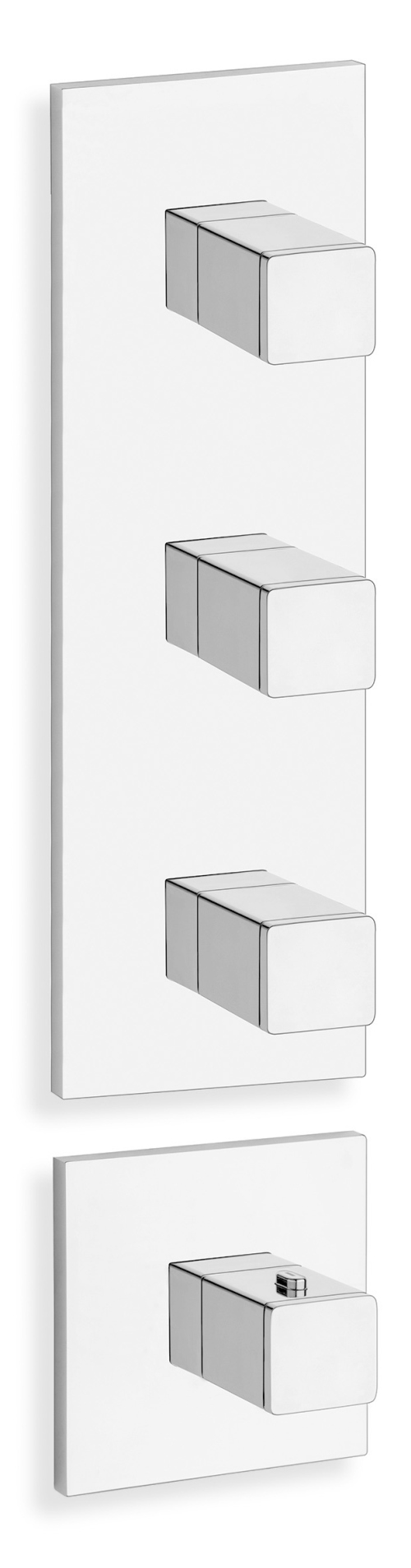 $ FACADE EXTERNE QUADRI 3 SORTIES POUR MECANISME PD70300 CHROME