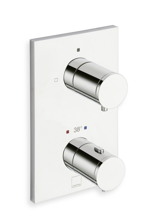 FACADE EXTERNE TRIVERDE THERMOSTATIQUE LAITON 1 SORTIE CHROME