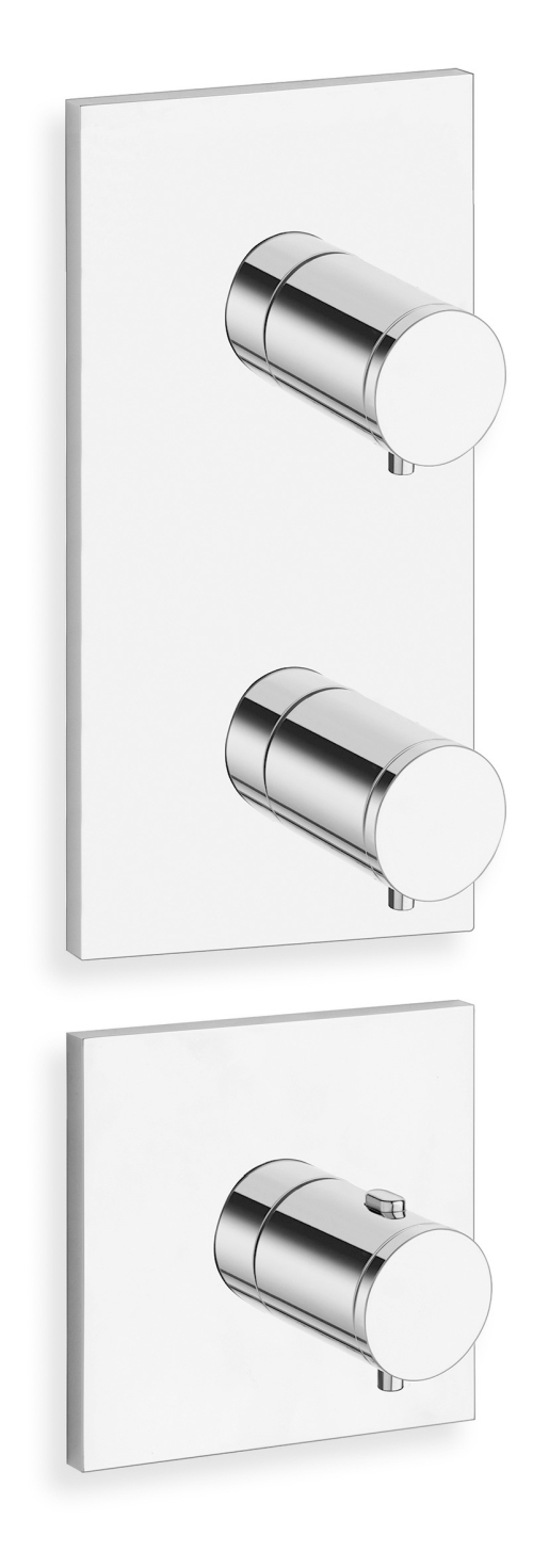 FACADE EXTERNE TRIVERDE 2 SORTIES POUR MECANISME PD70200 CHROME