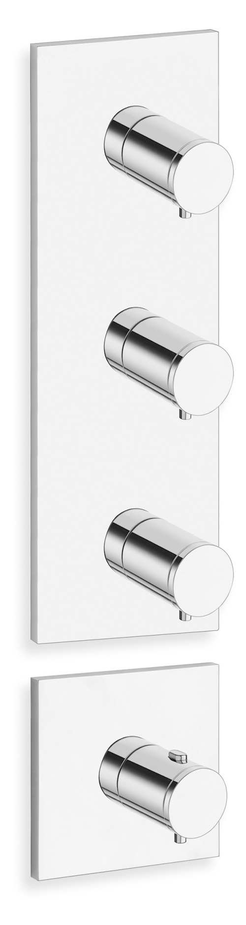 FACADE EXTERNE TRIVERDE 3 SORTIES POUR MECANISME PD70300 CHROME