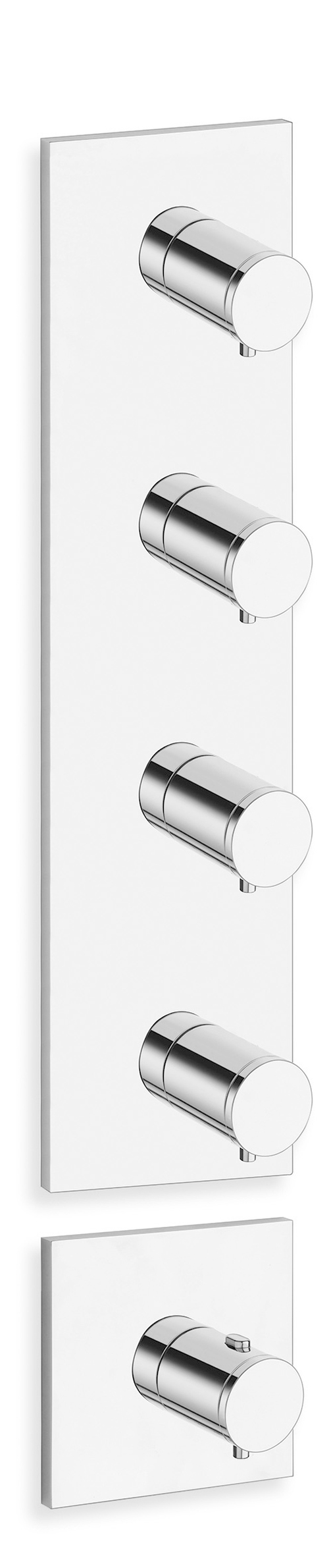 FACADE EXTERNE TRIVERDE 4 SORTIES POUR MECANISME PD70400 CHROME